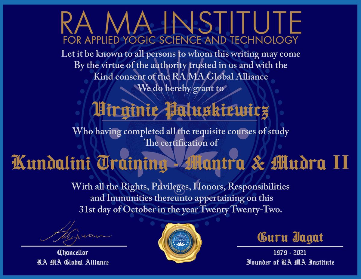 Certificat Mantra & Mudra II