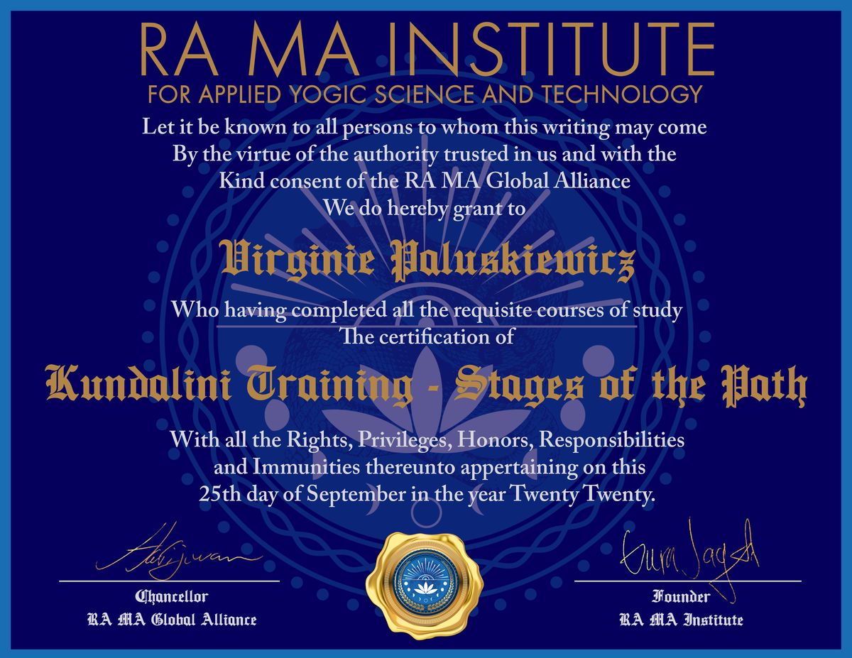 Certificat Stages of the Path